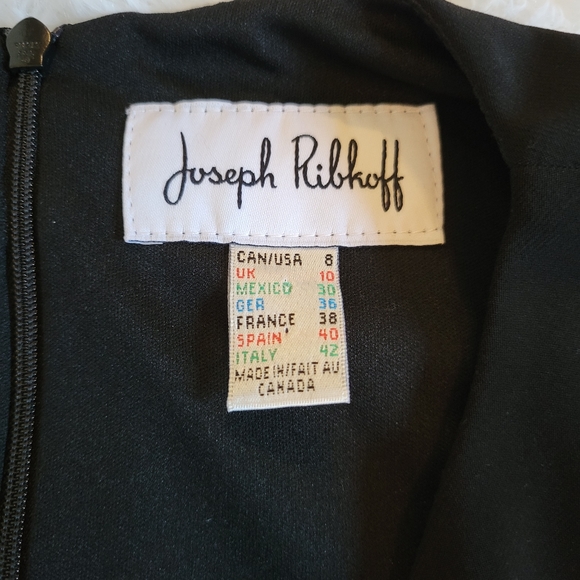 Joseph Ribkoff Size 8 Black Patterned Sheath Bodycon Dress Black Multi Coloured - Picture 10 of 12